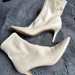 Primark Cream Heeled Boots for Women